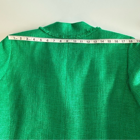 Lafayette 148 Shamrock Tweet Blazer Women Plus Size 14 Preppy Career Formal - Picture 13 of 14